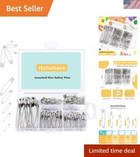 160Pcs Assorted Safety Pins - Rust-Resistant Craft Essentials in 5 Sizes
