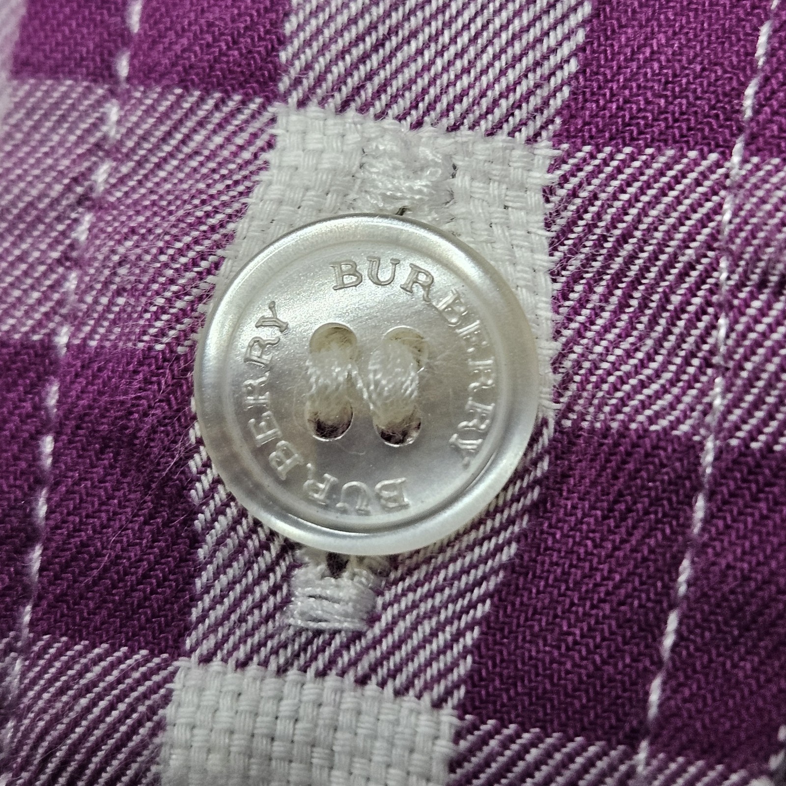 Burberry Brit Shirt Mens Small Purple Check Butto… - image 6