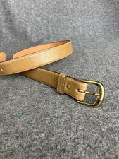 VTG Circle Y Yoakum Western Belt Men  s 30 Tan Buckle HANDMADE IN TX USA - CRACKS