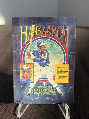 Donruss Hall of Fame Diamond King Hank Aaron Puzzle Card Braves EX