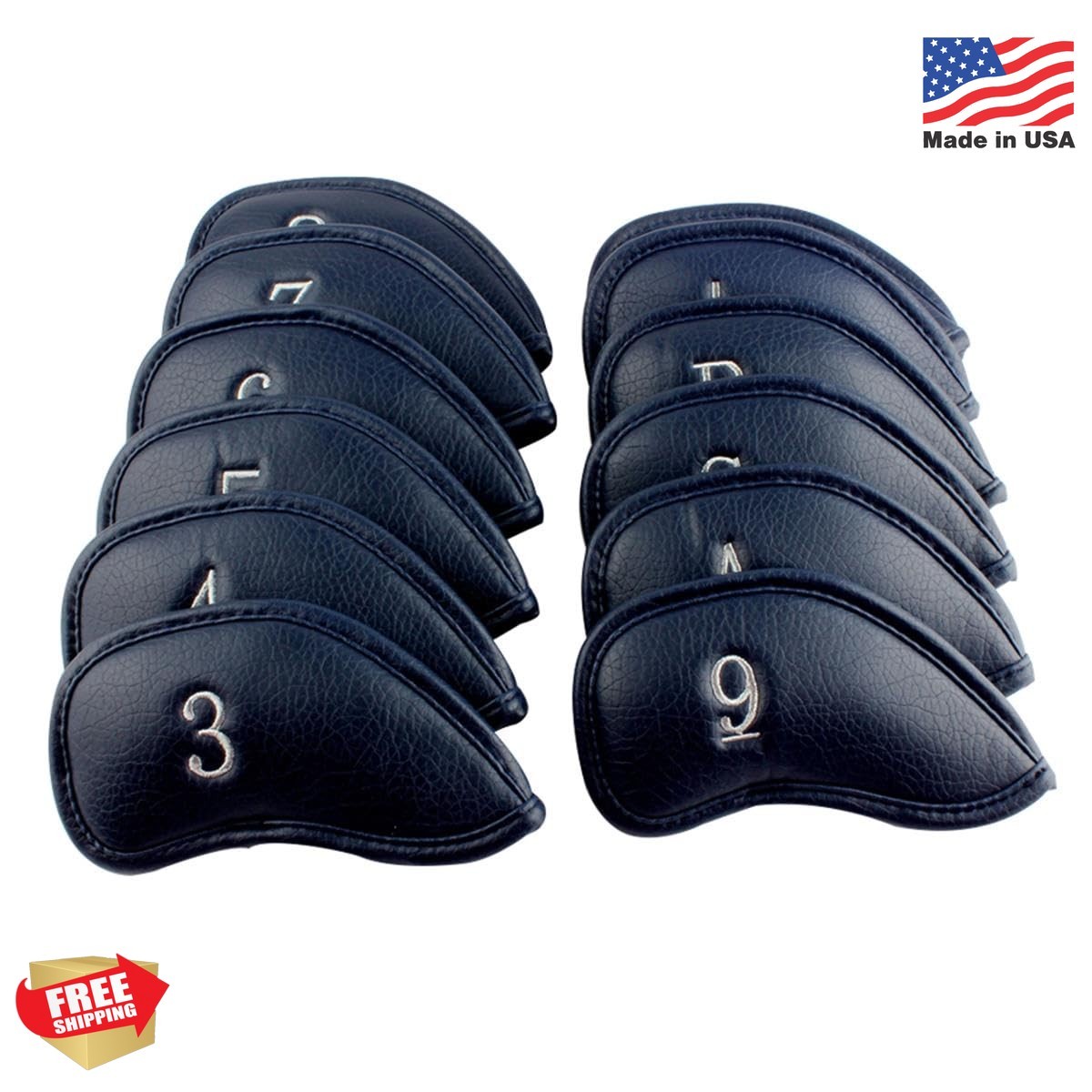 12pcs Or 1pc Thick Synthetic Leather Golf Iron Head Covers S