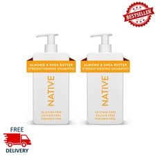 Native Strengthening Shampoo Almond & Shea Butter, 16.5 oz, Sulfate Free, 2 Pack
