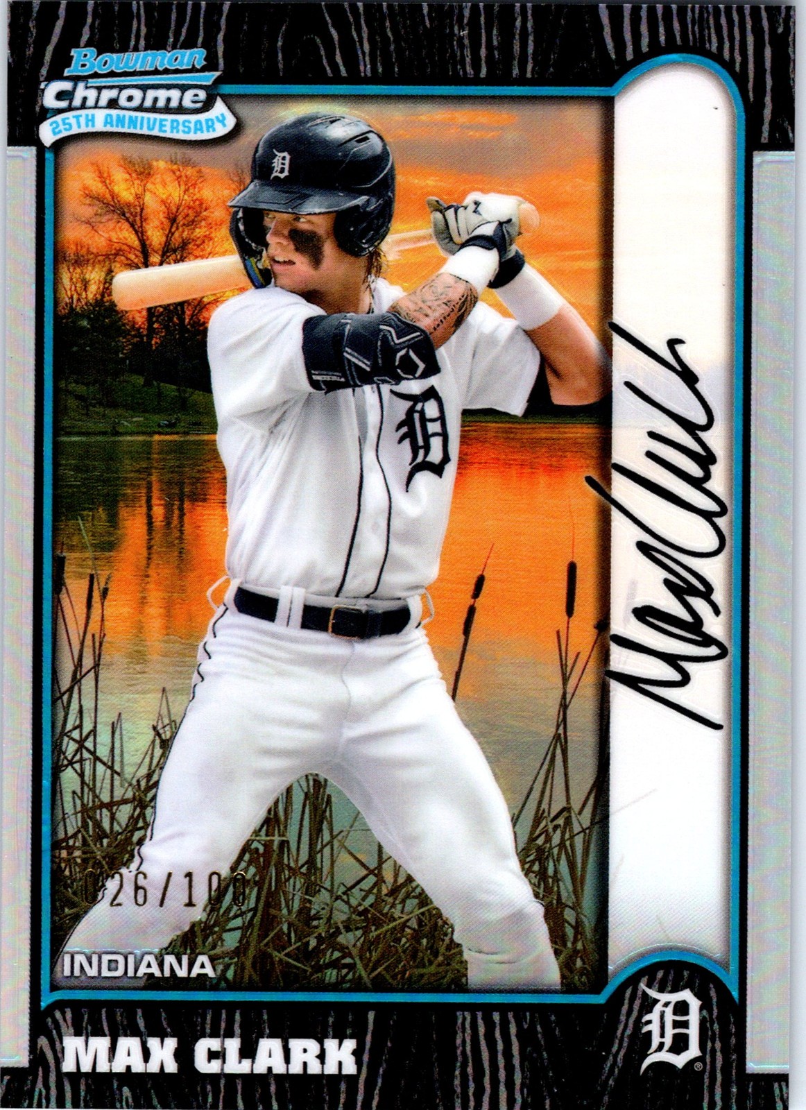 2024 Bowman Chrome Max Clark 25th Anniversary International Refractor /100