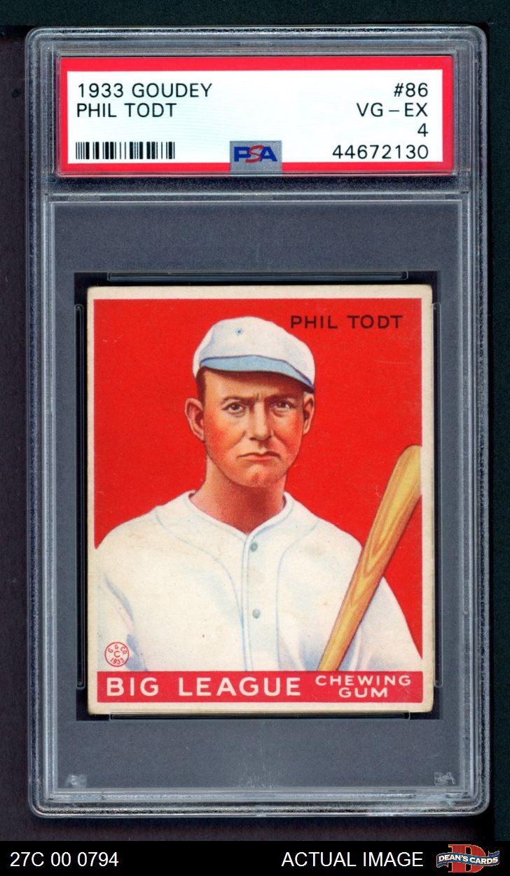 1933 Goudey #86 Phil Todt Saints PSA 4 - VG/EX