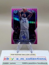 OSCAR TSHIEBWE 2023 Bowman Chrome U 1st Bowman PINK Refractor ROOKIE Card #74. rookie card picture