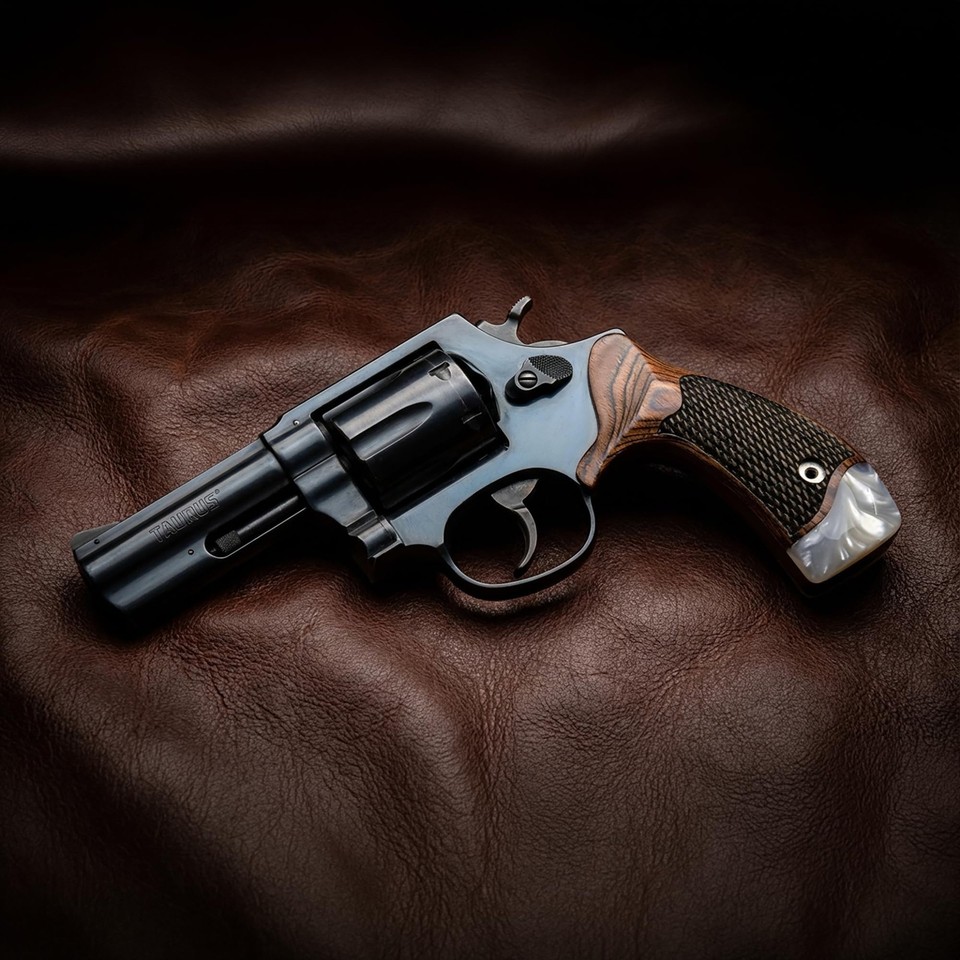 Taurus 856 942 Rosewood Pearl Grips Checkered Fits .22 .38 Revolver | eBay