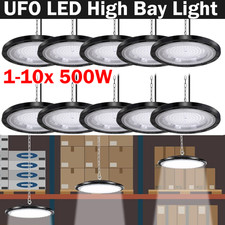 10x UFO LED High Bay Light Workshop Garage 500W Lights Industrial Warehouse Lamp