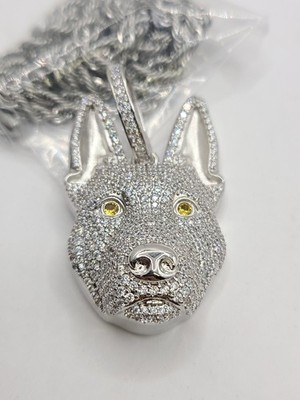 Hello Ice Helloice Deutscher Schäferhund Anhänger 925 Sterling Silber