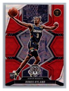 2021-22 Panini Mosaic Rookies Red Wave Mosaic Prizm Bones Hyland #214 Rookie RC