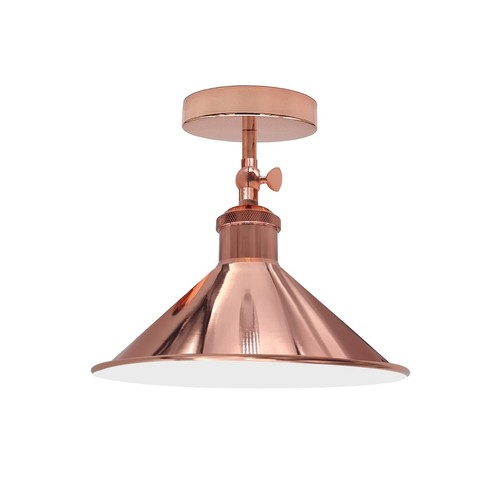 Vintage Ceiling Light Retro Industrial Flush Mount Ceiling Lamp Shade Fitting UK - Picture 24 of 33