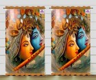 Radha Krishan Digital Printed Curtains for Mandir, Temple Set of 2 US