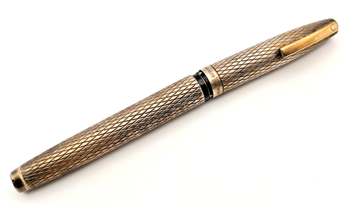 VINTAGE USA SHEAFFER SILBER IMPERIAL SOVEREIGN BRUNNENSTIFT 14K NEU IM KARTON - ZUR REPARATUR -