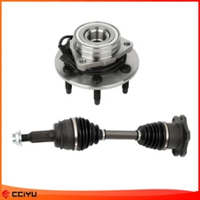 Front CV Axle Shaft Wheel Hub Bearing Kit For Chevy Silverado Sierra 1500 4WD