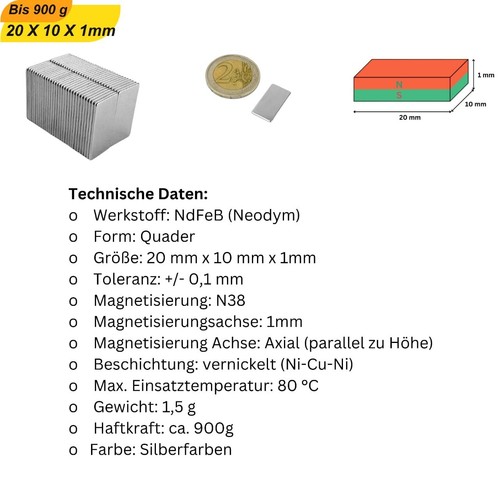 Extreme Strong Neodym Block Magnets - Size And Quantity Selection Real N - Picture 17 of 33