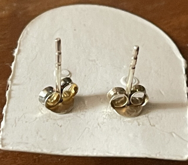 Boucles D'oreilles Boules En Verre - Clous Argent 925 Ciel Bleu Rouge Blanc