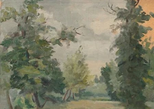 Painting on cardboard Forest sketches 29 х 23  cm.