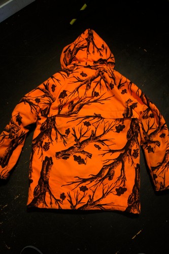 Vintage Cabela's Goretex 2pc Hunting Blaze Orange Camo Insulated Pant Jacket Set - Picture 19 of 20