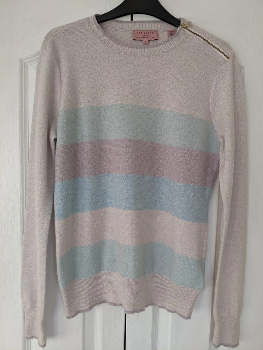 Ted Baker Pale Pinky Beige Long Sleeve Wool Cashmere Blend