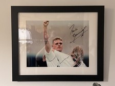 Signed Framed Paul Gascoigne Image Tottenham Shirt