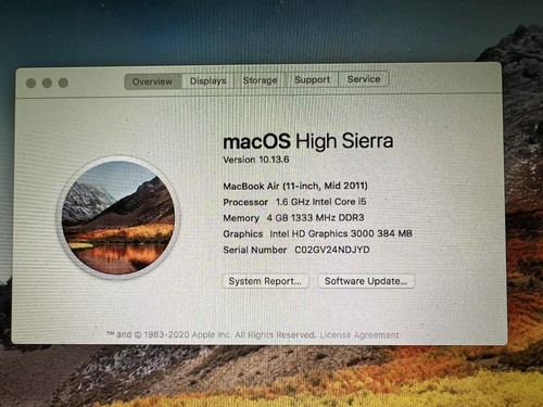Apple Macbook Air 11" 1.6 CORE i5 4GB RAM 128 GB Silver Fully Functional - Picture 7 of 7