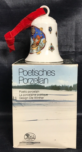 1. HUTSCHENREUTHER Porzellan Weihnachtsglocke 1978 OVP Samtband 7 cm Ole Winter - Bild 7 von 10