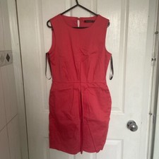 Peach Pink Peplum Style Shift Work Office wear Dress Size 10