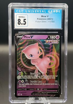Pokemon Fusion Strike Mew V CGC 8.5 Grade 133/164 2021 | eBay