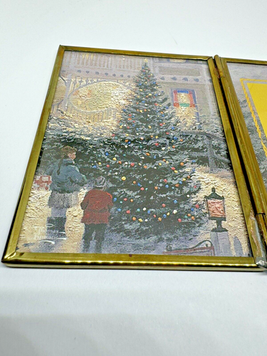 Thomas Kinkade 1997 Via Vermont Miniature Christmas Tree in Folding Brass Frame - Picture 6 of 15