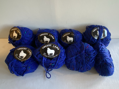 Tahki Tweedy Lamb Yarn 8 Lot 51% Lambs Wool Blue Speckle 1.75oz Ball Skein NOS - Picture 4 of 4