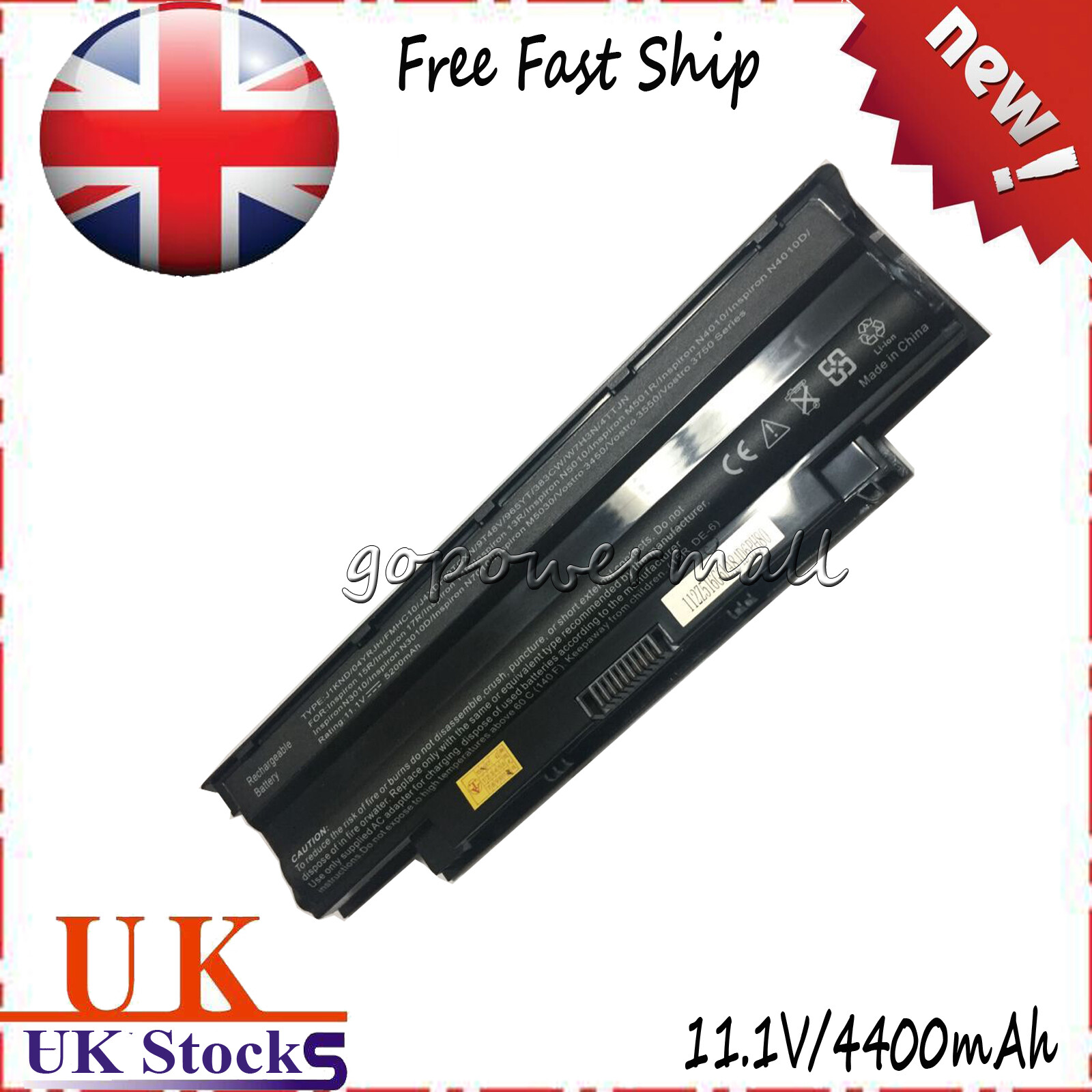 for  INSPIRON 15R N5010 N5110 17R N7010 N7110 BATTERY J1KND 4YRJH Fast Ship