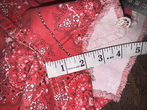 Vanilla Star Jean Shorts Juniors Size 5 Red Bandana Lace New With Tags - Picture 10 of 10