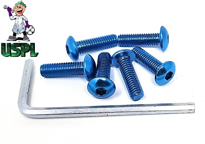 U.S. PERFORMANCE LAB SKY BLUE STEERING WHEEL SCREWS FLAT BOTTOM ROUND TOP