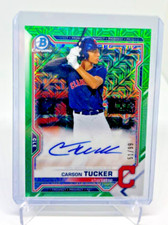 2021 Bowman Chrome CARSON TUCKER Green Mojo Refractor AUTO 51/99 Guardians