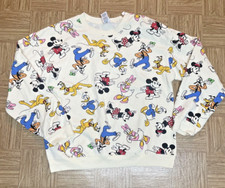 Disney Women's Sweatshirt XL Mickey And Friends Goofy All Over Print Pullover