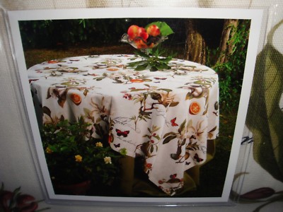 Le Telerie Toscane Firenze 64'' x 90'' Tablecloth Butterfly Fruit Floral Bird