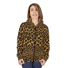 Leopard Print Unisex Zip Hoodie, Plus Size, Sweatshirt, Men's/Women's Hooded
