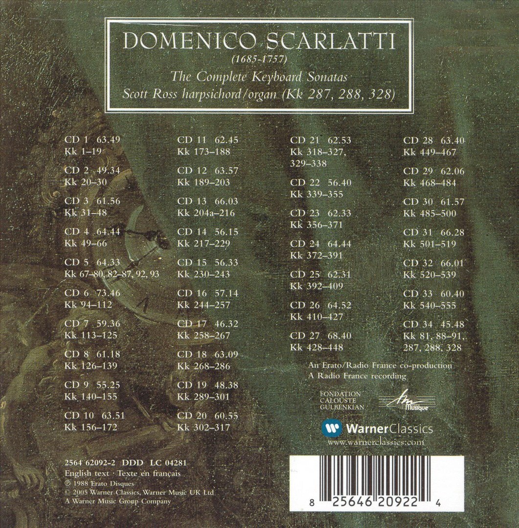 Complete Keyboard Sonatas by Scarlatti / Ross (CD, 2005) for