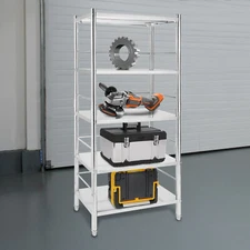 5 Tier Stainless Steel Shelving 31.5*15.75*66.93in Adjustable Storage Shelf