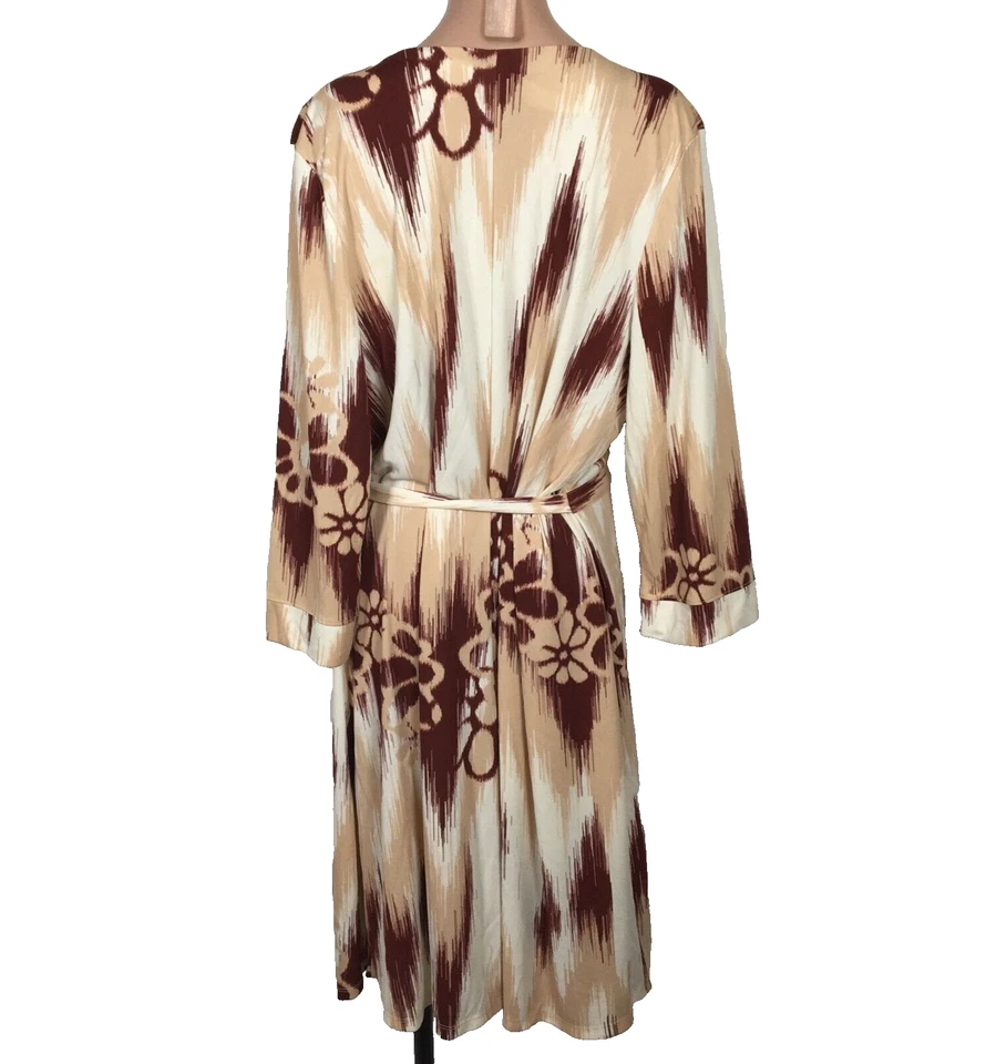 Vintage y2k Old Navy Midi Long Sleeve Wrap Dress Rust XXL DVF Style Foto 2 de 4