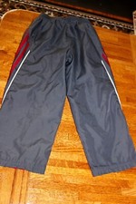 Adidas Kids Size 5 Grey Nylon Track Pants Lined Windbreaker Unisex Joggers