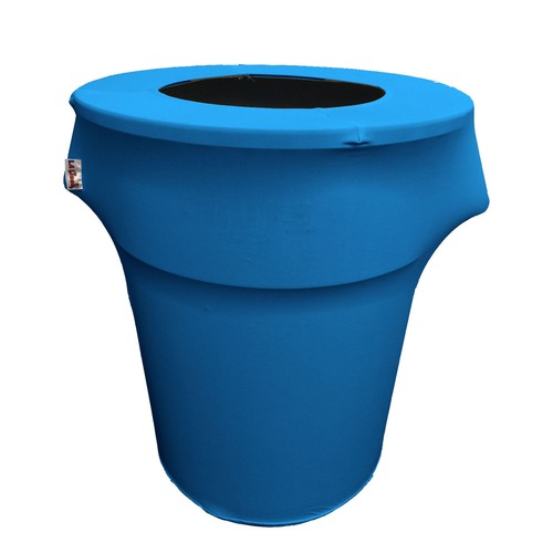 LA Linen Stretch Spandex Trash Can cover 55-Gallon Round. Made in USA - Picture 22 of 24