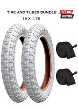 16 x 1.75 Bicycle Tires and Tubes Bundle ALL WHITE for Kids BMX, Freestyle Bike