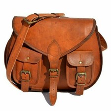 13 Zoll Damen Vintage echt braun Leder Messenger Schulter Umhängetasche