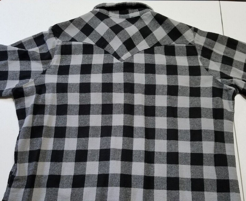 Wrangler Wrancher Langarm Pearl Snap schwarz/grau Flanellhemd Damen Large - Bild 9 von 10