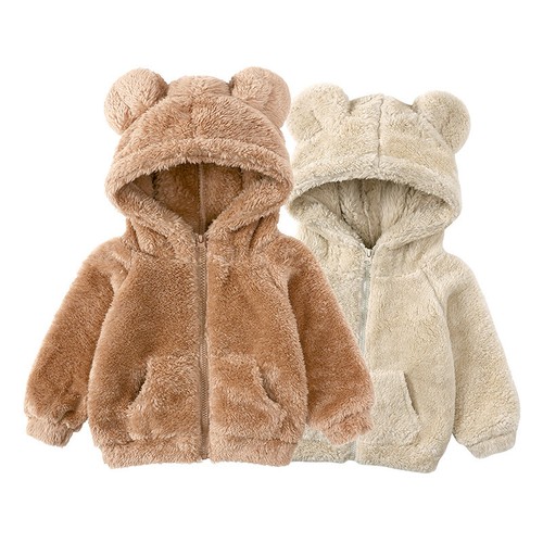 Kids Toddler Baby Winter Zipper Fleece Coat Hoodie Hooded Outwear Jacket BoyGirl