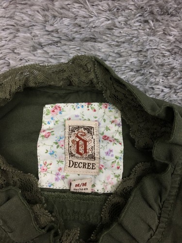 Decree Jacket Womens Size Medium Green Cotton Double Pocket - Picture 4 of 11