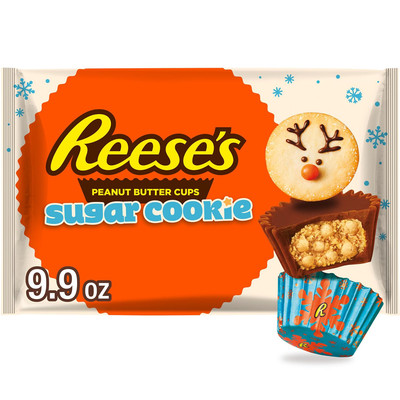 REESE'S Miniatures Sugar Cookie Milk Chocolate Peanut Butter Cups, Christmas Can