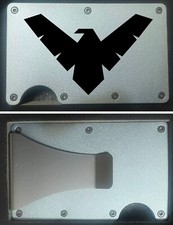 CUSTOM "NIGHTWING" ENGRAVED SLIM MINIMALIST WALLET - GUNMETAL GRAY
