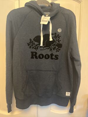 ROOTS Original Kanga Fleece Hoodie Navy With Black Pepper