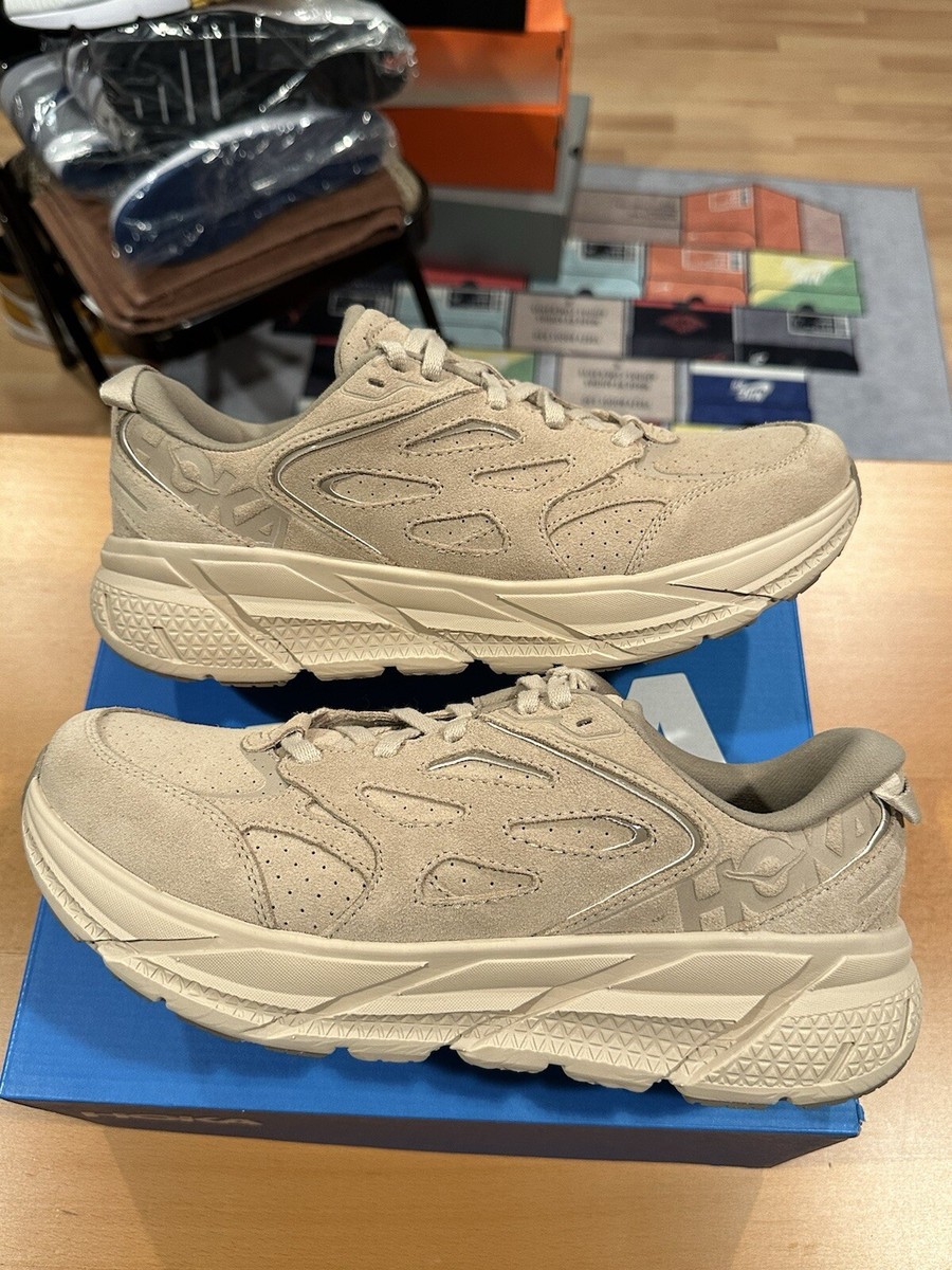 Size 9.5 - Hoka One One U Clifton L Suede Sand Beige Sneakers